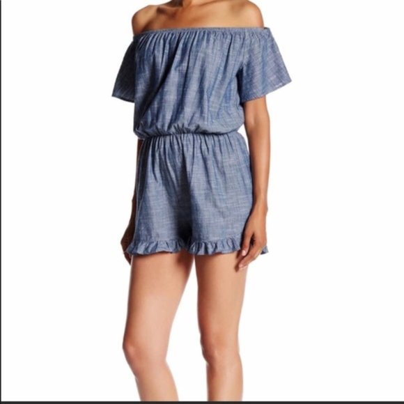 Chambray Romper - Picture 1 of 5